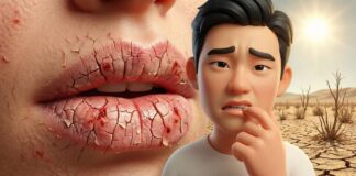 我的嘴唇乾裂了